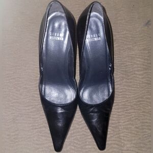 Stuart Weitzman Black Pointed Toe Heels